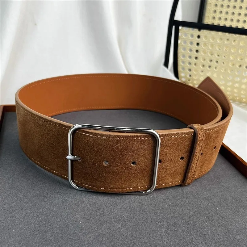 

Простой замшевый широкий ремень с серебряной пряжкой, юбка, пальто, модные аксессуары, классический деловой пояс, женский ремень