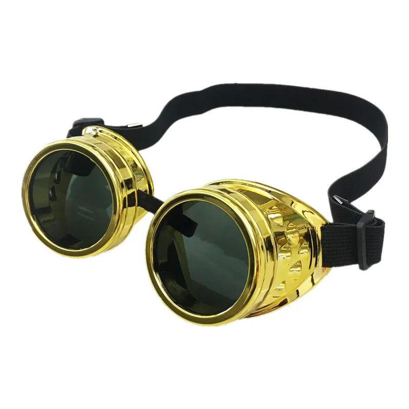 W stylu Vintage Steampunk okulary Heavy Metal kierowcy okulary zaćmienia soczewki kaski gotycki styl dla dorosłych Cosplay dekoracje na Halloween