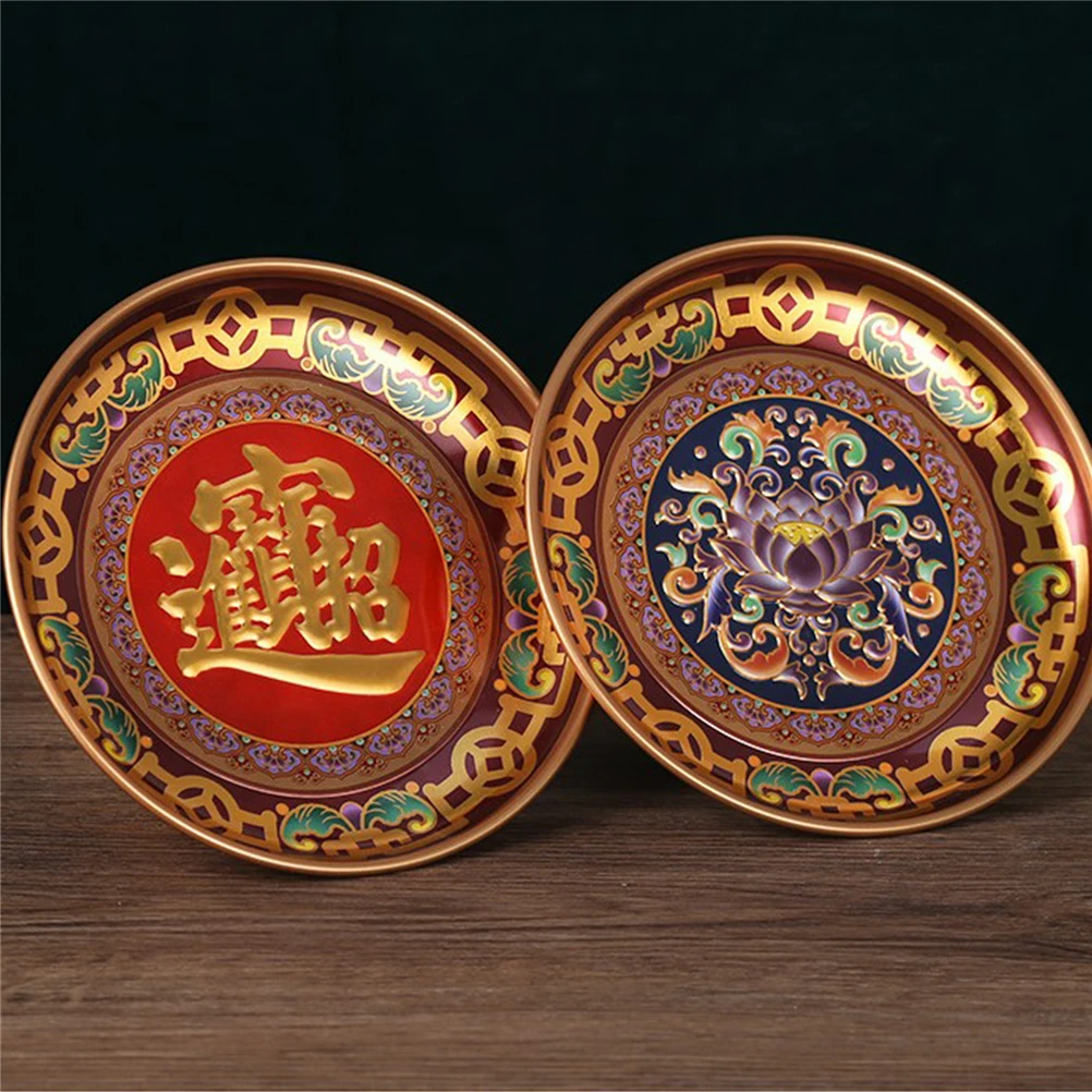 

Premium Alloy Lotus Tribute Plate Altar Offering Tray Retro Sacrificial Decorative Home SuppliesKitchen Storage Organizer