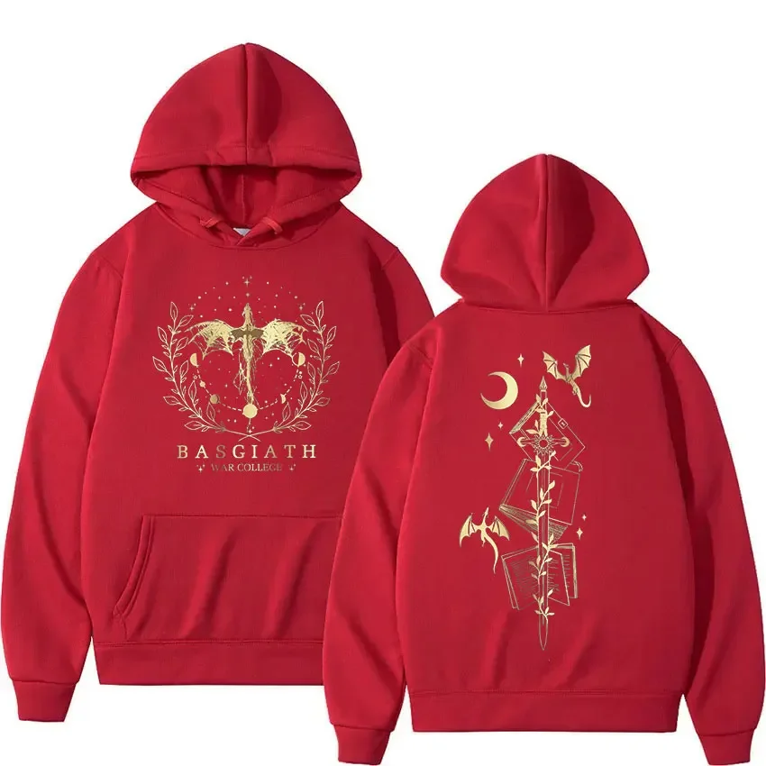 Basgiath War College Fourth Wing Hoodie Men Women Fashion Retro Dragon Rider Sweatshirt loose Pullover clothing Oversized Hoody