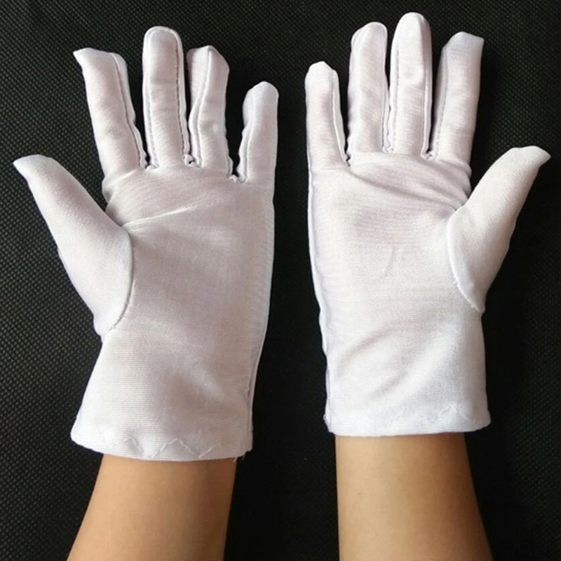 

Kids White Gloves for Primary School Boys and Girls Spandex Elastic White Dancing Gloves for Dress Performance