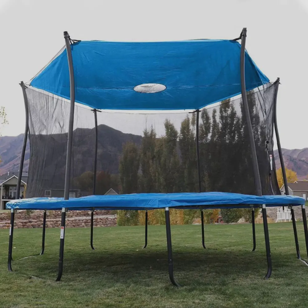 

10/12/14ft Trampoline Canopy Anti-UV Trampolines Sunshade Accessories Trampoline Sun Shade Cover for Outdoor Backyard Playground