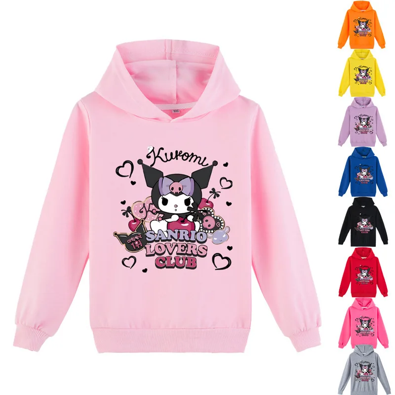 

Cute Latest Cartoon Animation Children's Clothing Fashionable Printed Kuromi Hoodie Sweatshirt Birthday Gift