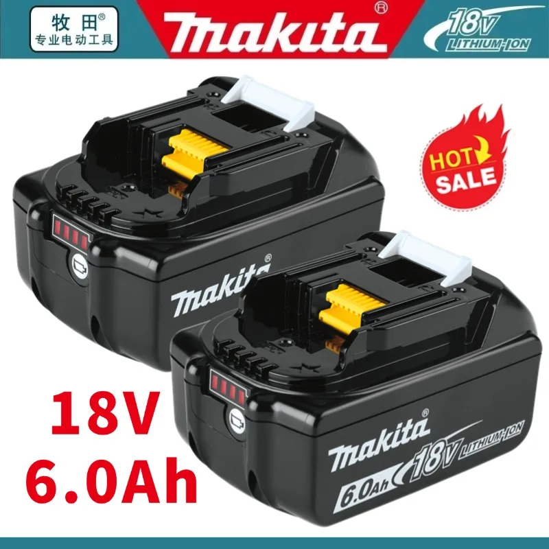 Makita 18V 6000mAh Lithium ion Rechargeable Battery 18v drill Replacement Batteries BL1860 BL1830 BL1850 With DC18RC 3A Charger