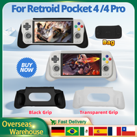 Black Grip Transparent Grip And Bag For Retroid Pocket 4 / 4 Pro Handheld Game Console Retro Video Game Console Gaming Case RP4