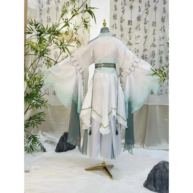 Céu oficiais bênção shi qingxuan cosplay feminino ver traje peruca senhora vento mestre tian guan ci fu cosplay shiqingxuan ha-nfu
