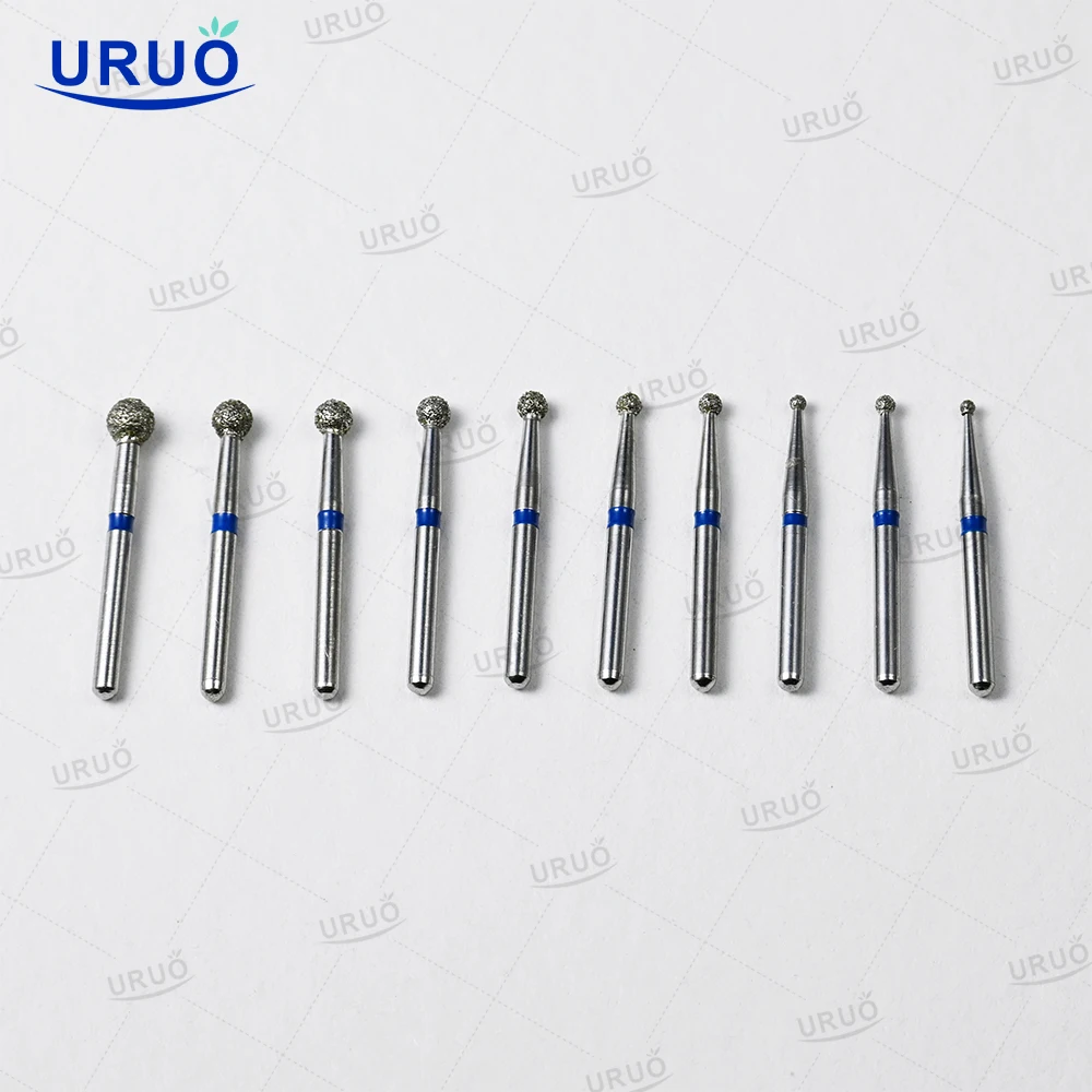 50PCS Dental Diamond Burs for Clinic Dentistry Use Blue Ring Medium Grit FG Shank High Speed Handpiece