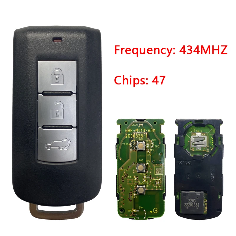 CN011021 FCC GHR-M014 For 2018 - 2019 Mitsubishi Eclipse Cross Smart Key 3 Button 434MHz 47 Chip