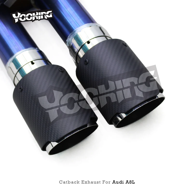 Titanium Exhaust Pipe System For Audi A8L D4 4.0T 2011-2023 SUS304 Front Pipe Titanium Valved Sport Catback Muffler