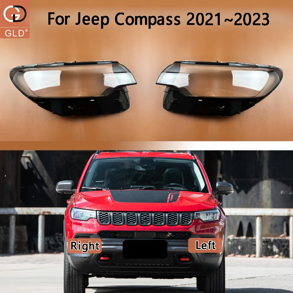 Front Headlamp Lamp Cover For Jeep 2021-2023 Compass Transparent Headlight Shell Lens Plexiglass Replace The Original Lampshade