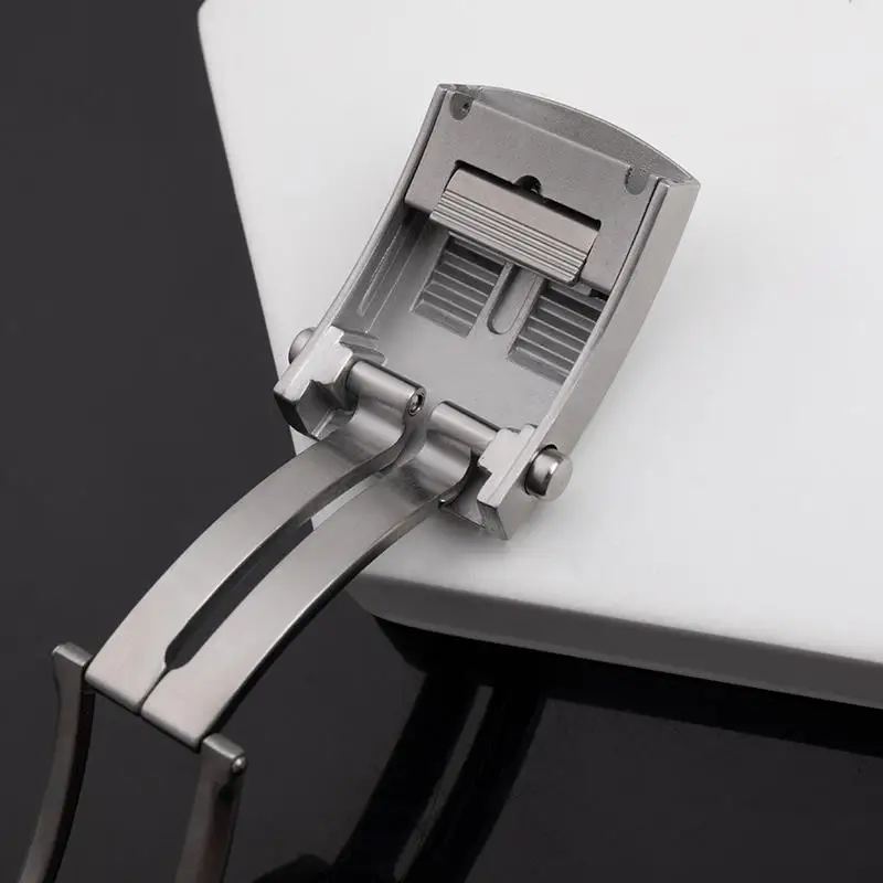 BEFIA Top Quality Stainless Letter Slider Glide Buckle 18mm Fold Adjustable Deployment Clasp For Breitling Rubber Leather