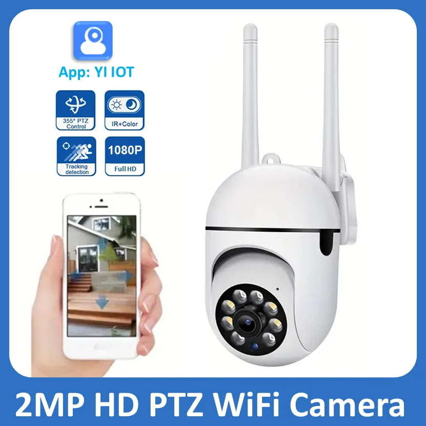 1080P HD Outdoor Security Camera App Control Motion Detection Color Night Vision 2.4GHz WiFi Wireless Monitoring for Home Safety