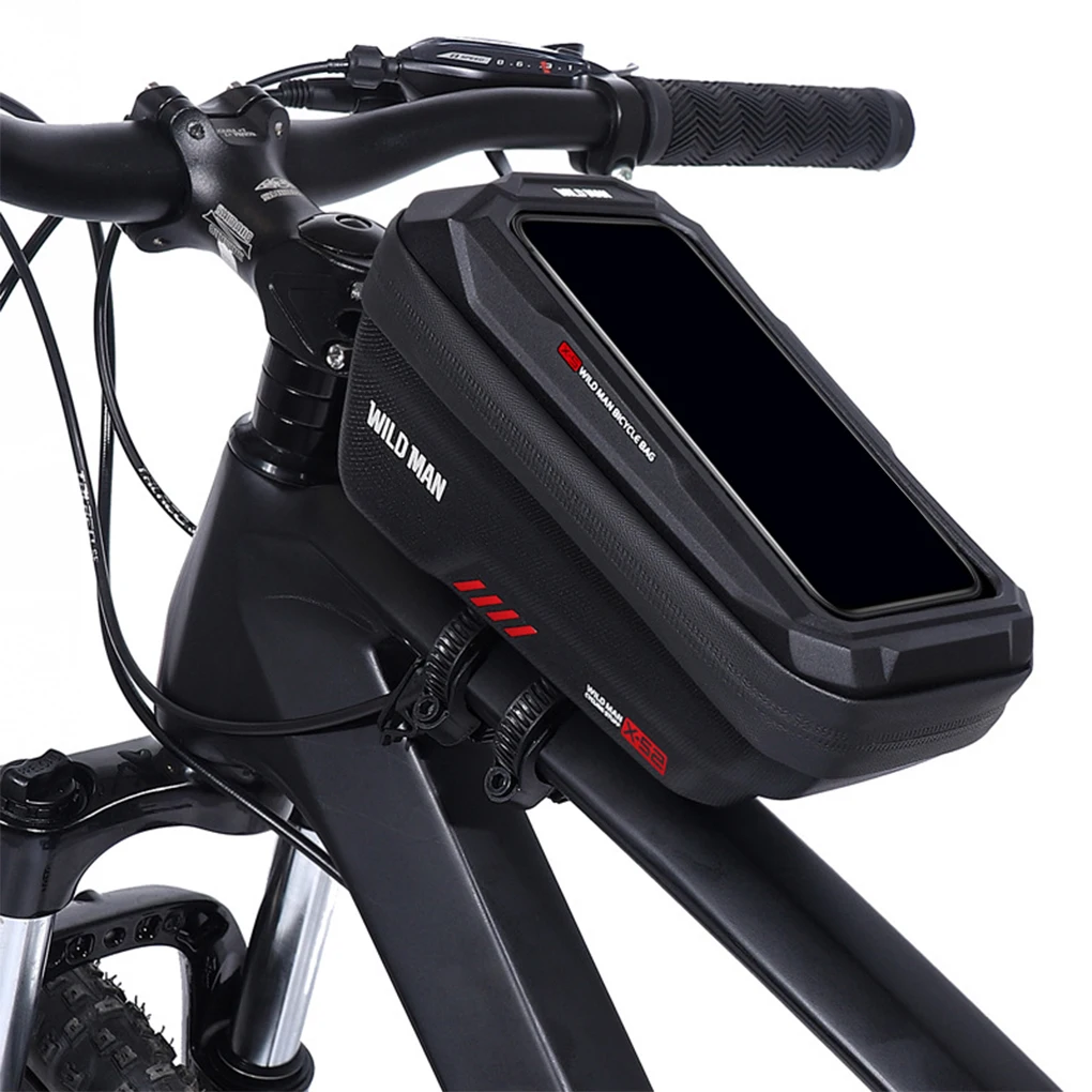 Bike Frame Bag Mobile Phone Waterproof Bicycles Saddle Bags Front Tube Cellphone Tissues Cycling Accessory  Black Red