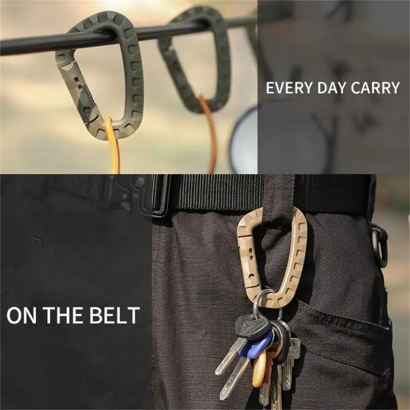 

Lightweight Tactically Carabiner Keychains Backpacks Hangings Buckle D Rings Spring Gear Clip Utility Hook Easily Use