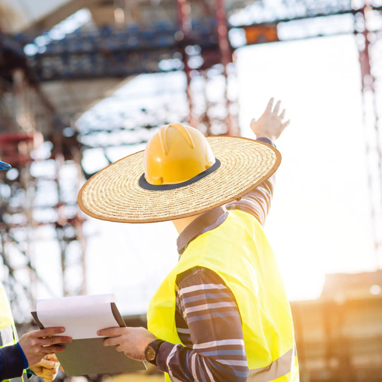 

Hard Hat Sun Shade Visor Full Brim Construction Hat Sunshade Breathable Light Weight Sun Protection for Workers Outdoor