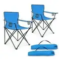 

Foldable Camping Chair Set Of 2, Oversized Lawn Chair For Adults, Portable Camp Chairs With Cup Holders For Outdoor Fishing
