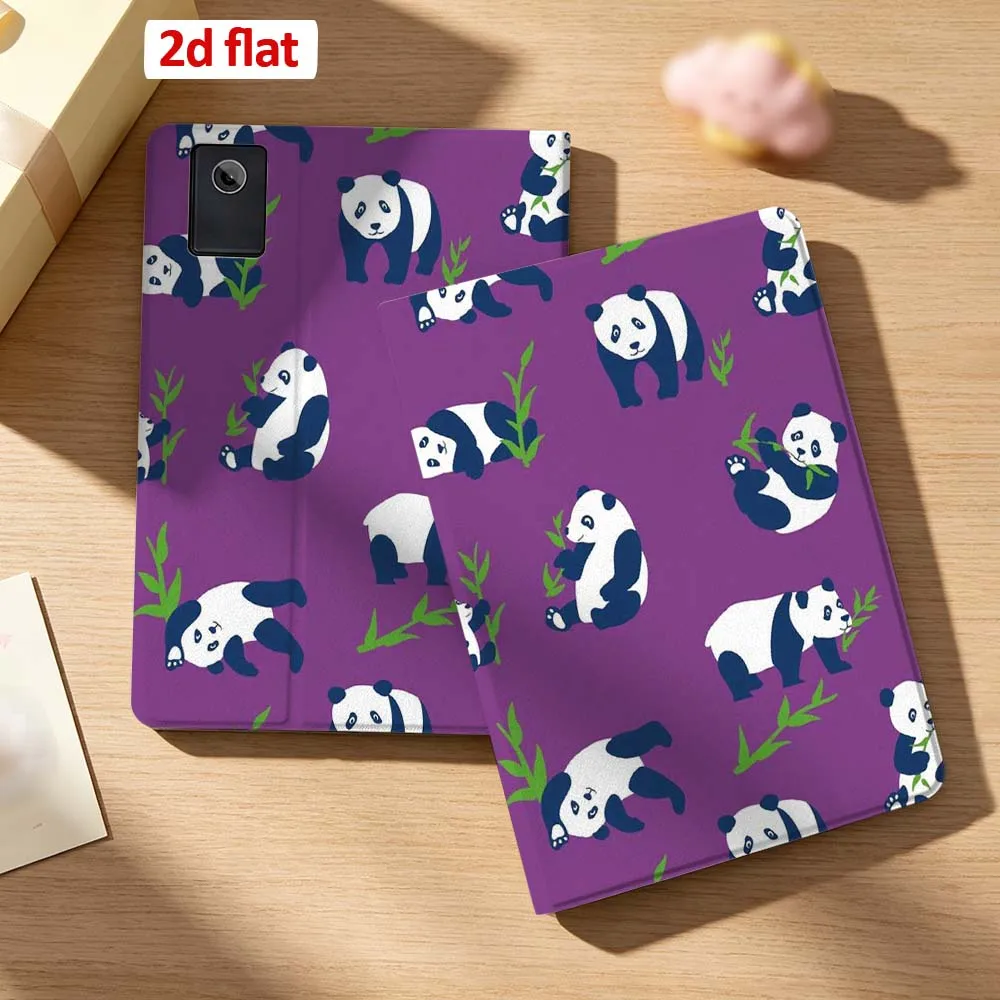 

Cartoon Panda Bamboo Purple Case For Lenovo Xiaoxin Pad 11 P11 P12 Gen 2 Pro Plus Idea Tab GT 5G Pen Tray Tablet