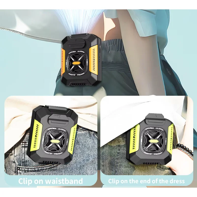

5000Mah Waist Fan Portable Hanging Neck Fan Wearable Shirt Fan With 3 Speed Personal Cool Clip Belt Fan For Outdoor Travel