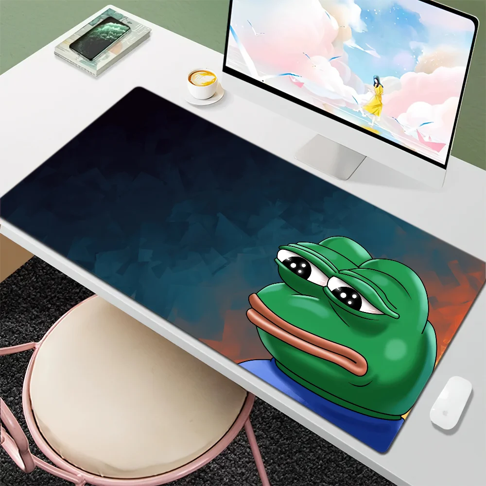 P-Pepe the Frog Mouse Pad حصيرة مكتبية كبيرة غير قابلة للانزلاق ومضادة للفرش لوحة مفاتيح مريحة للمكتب والمطاط والكمبيوتر المنزلي مخصص #5