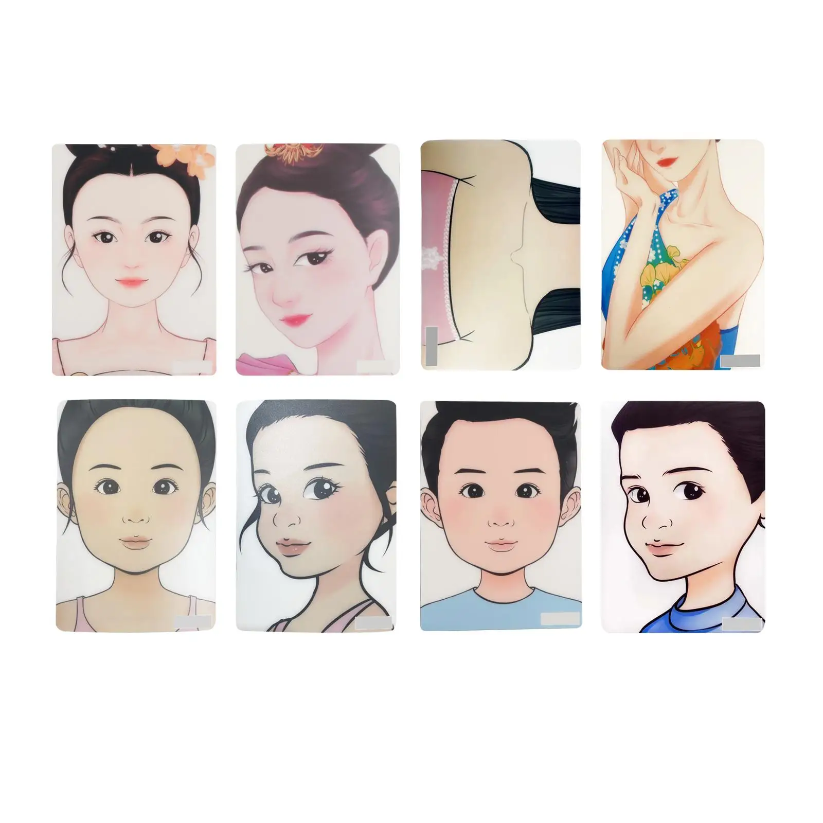 Szablon do ćwiczeń makijażu, tworzenia atrakcyjnych wzorów makijażu, szablony do malowania dla dzieci, format A4, dla stylistów makijażu.