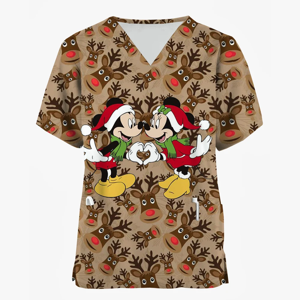 Disney tureMouse-Uniforme médical conviviale ré pour femme, accessoires d'infirmière, vêtements d'hôpital, vêtements de travail clinique dentaire, joyeux Noël