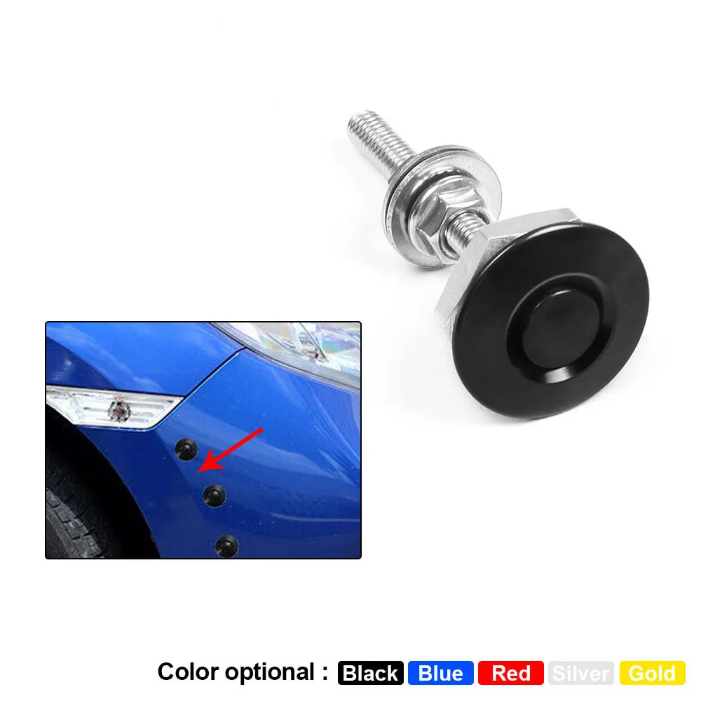 

Aluminium Alloy Latch Push Button Car Hood Pin Lock Quick Release Bumper Black