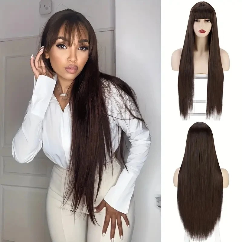 New fashion with bangs, straight hair , African wig