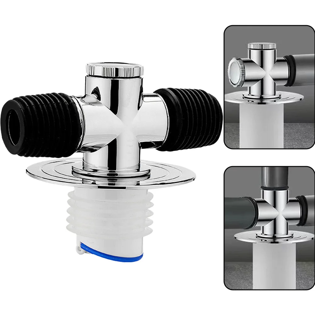

Automatic Closing Core Sewer Tee Connector Home Renovation 19-32MM Hose Compatibility ABS Material One-way Drainage