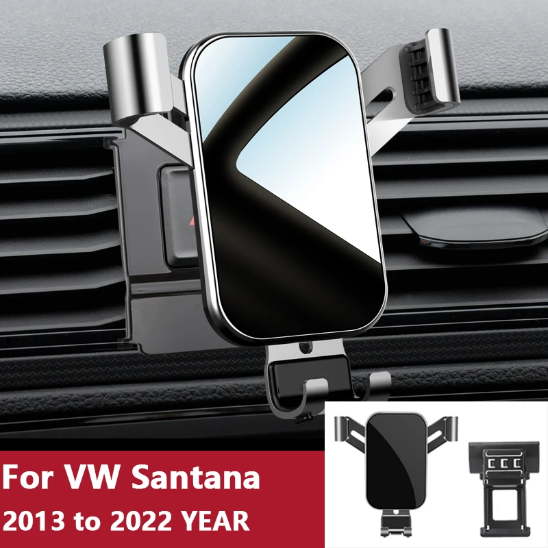 For Car Cell Phone Holder Air Vent Mount GPS Gravity Navigation Accessories for Volkswagen Santana 2013to 2022 YEAR