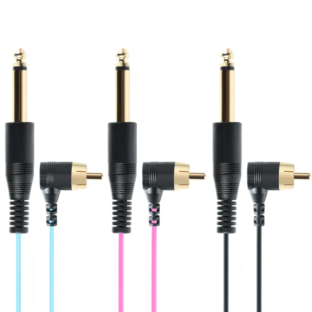 Tattoo Supplies Right Angle Silicone Soft Tattoo Clip Cord RCA Cable Line Connector For Rotary Tattoo Machine Power Supply