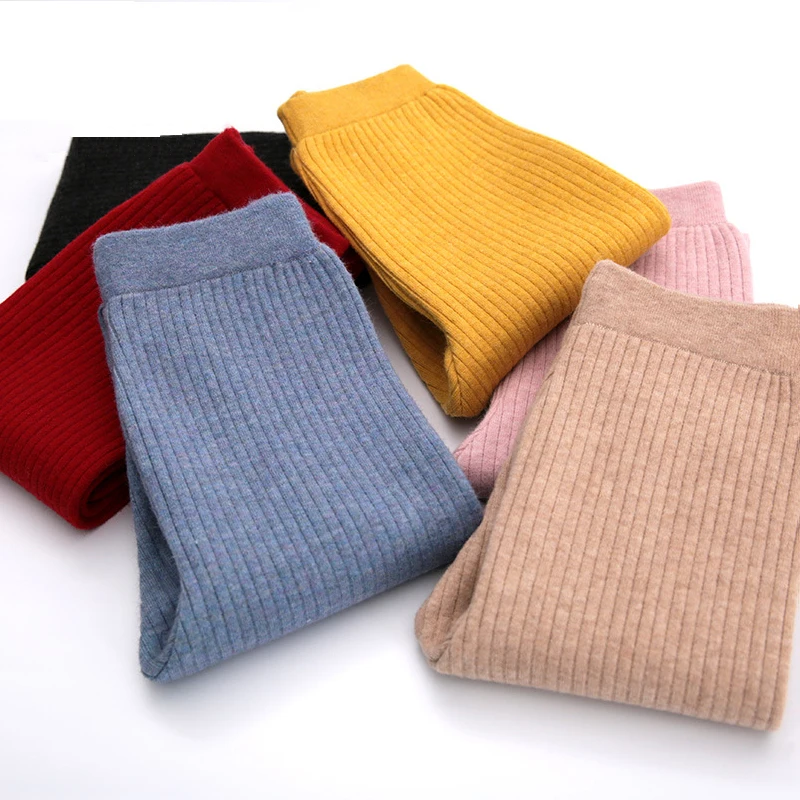 

Autumn and winter new children's warmthick pants for girls clothes baby knitted Sweater pants