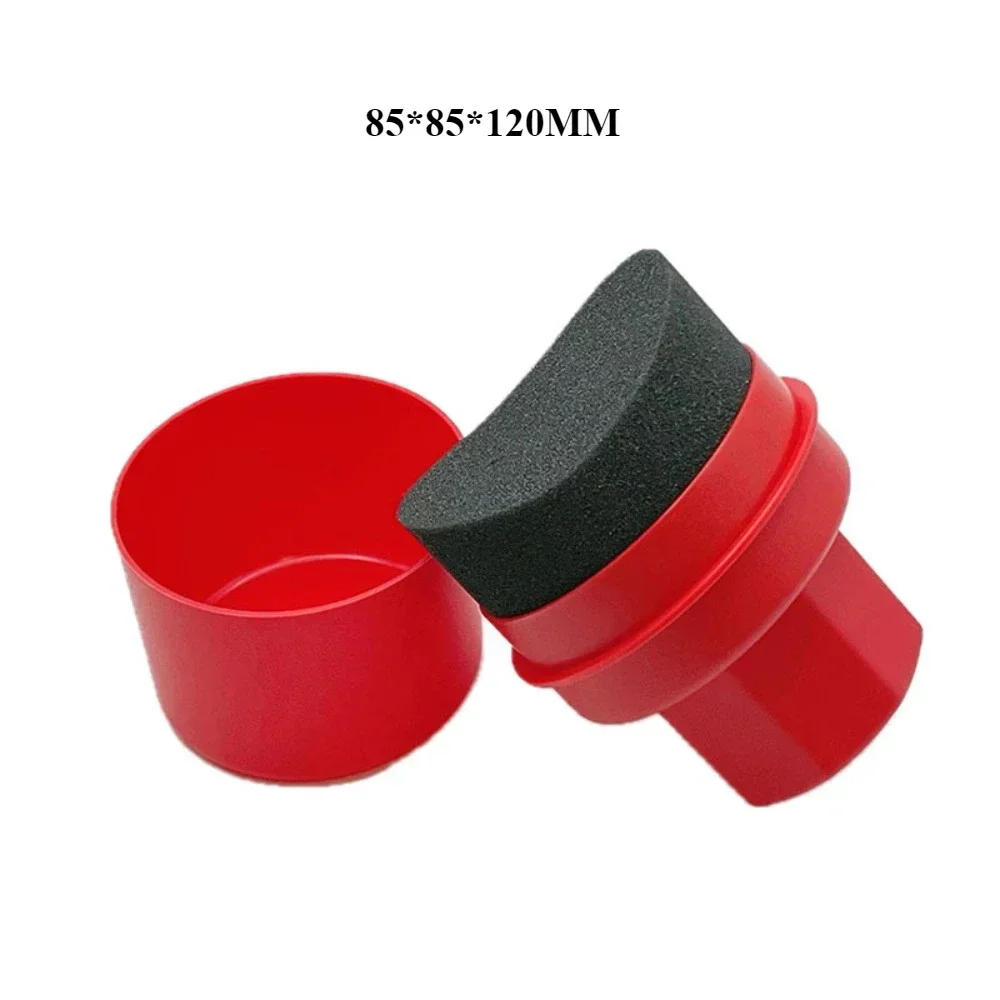 1pc High-Density Car Tire Waxing Sponge With Cover Handheld Multi-Function Arc Shaped Brush Oil Up Cleaning Tools Detail Brush