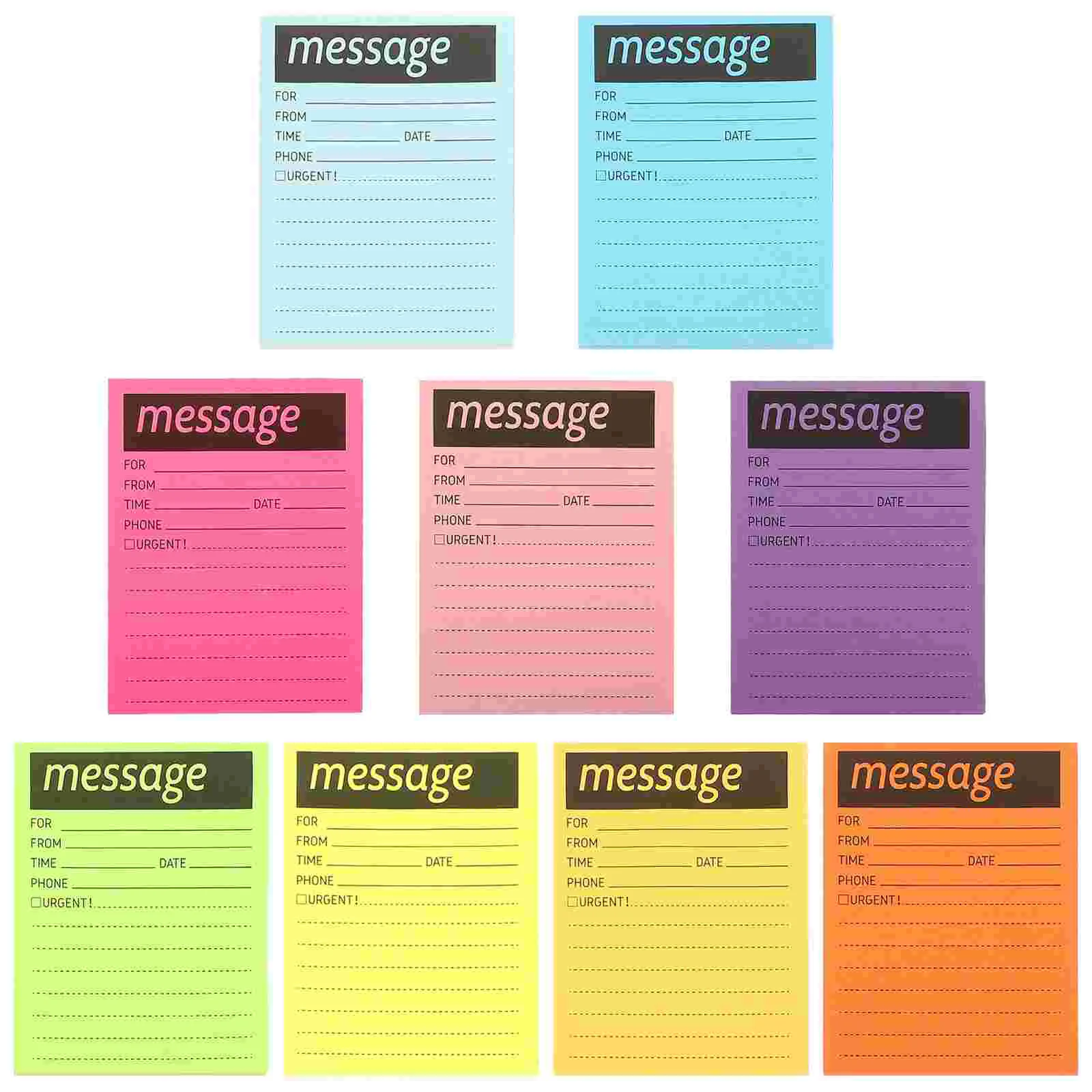 

9 Books Fluorescent Sticky Notes Household Memo Stickers Compact Pads The List Guestbook Multi-function Paper