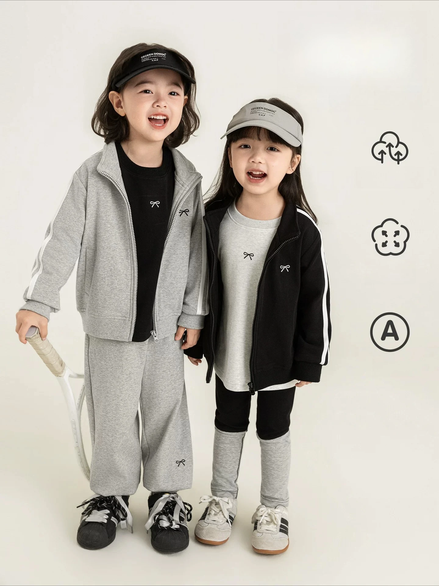 1. Kids Girls Autumn 2PCS Tracksuit Soft Elastic Breathable Coat and Trousers Casual Sports Suit 2-10 Years
