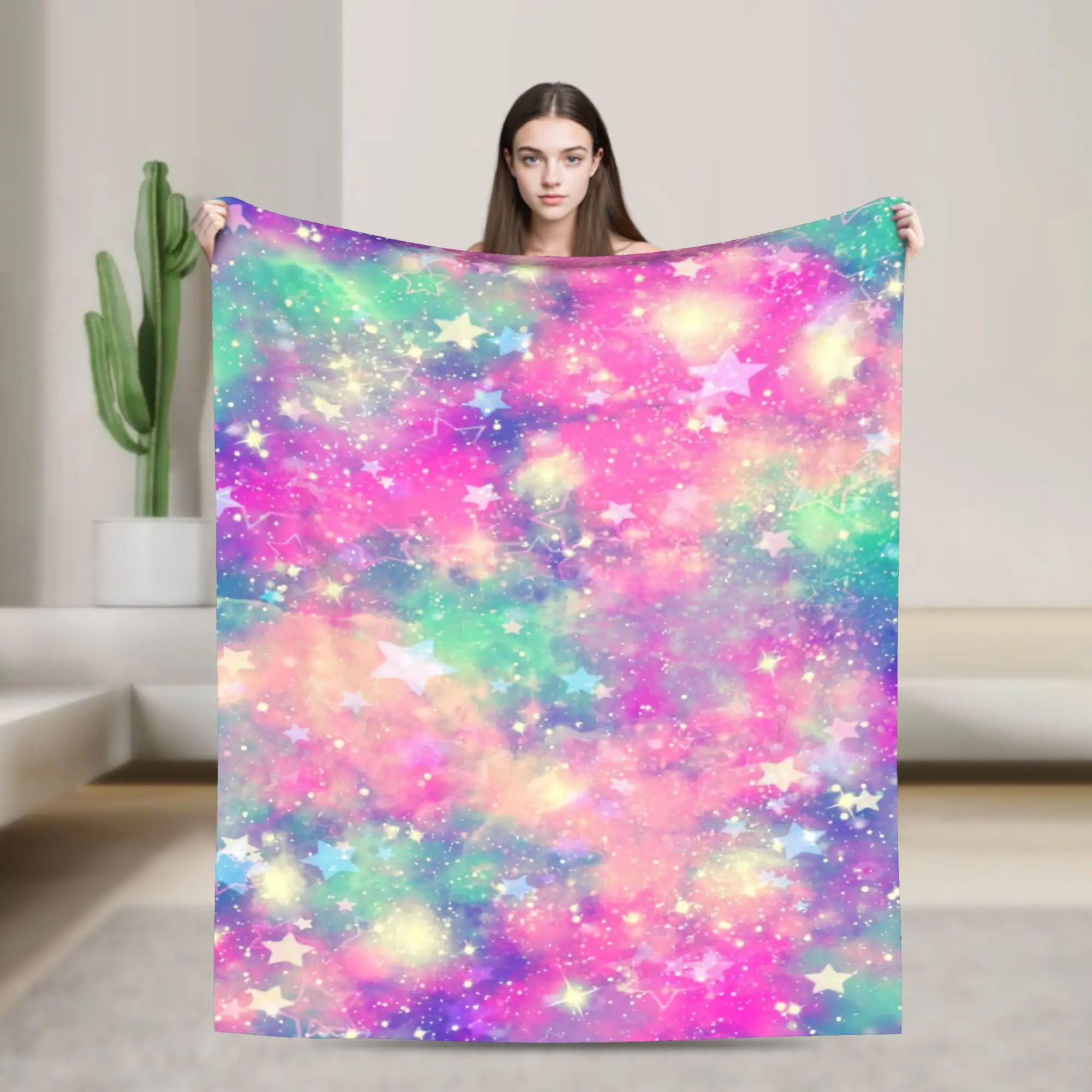New spacecra Glow in The Dark Blanket Unicorn Gift for Kid Birthday Bedroom Decor Unicorns Toys Soft Cozy Throw Blanke