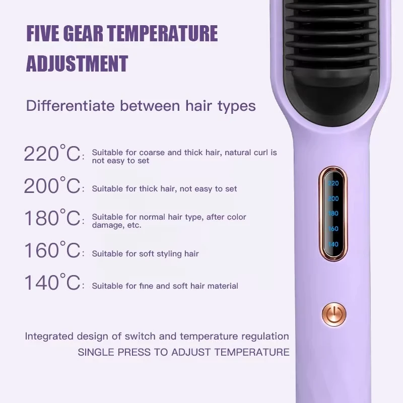Hot Sale Mini Hair Straightener Hot Comb Customized Hair Styling Tools Hair Brush Straightener Comb
