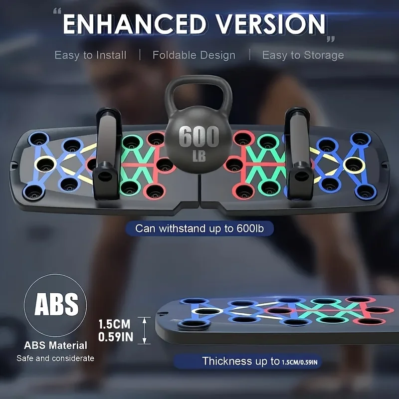 Portable Multifunctional Push-up Board Strengthen Chest & Abs Durable Design Versatile Workout Equipment for Home Gym Body Tonin