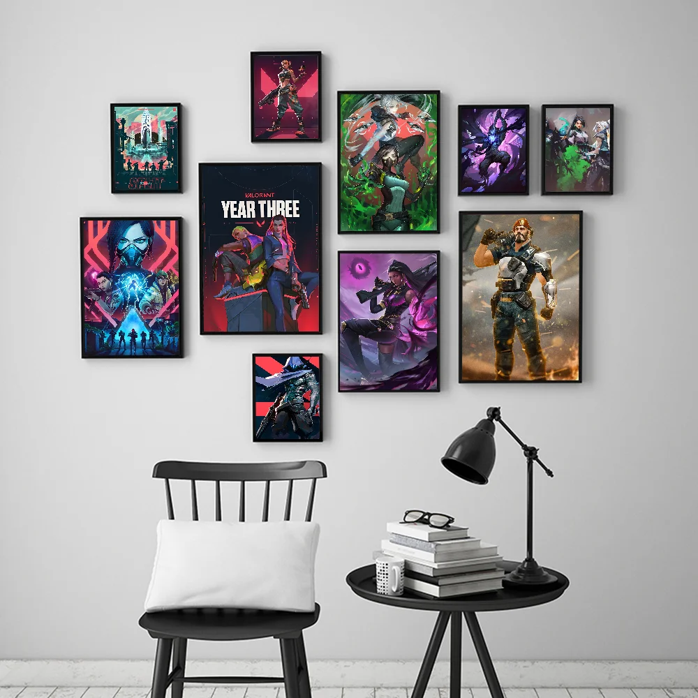 Anime Game V-Valorant Classic Movie Posters Waterproof Paper Sticker Coffee House Bar Decor Art Wall Stickers