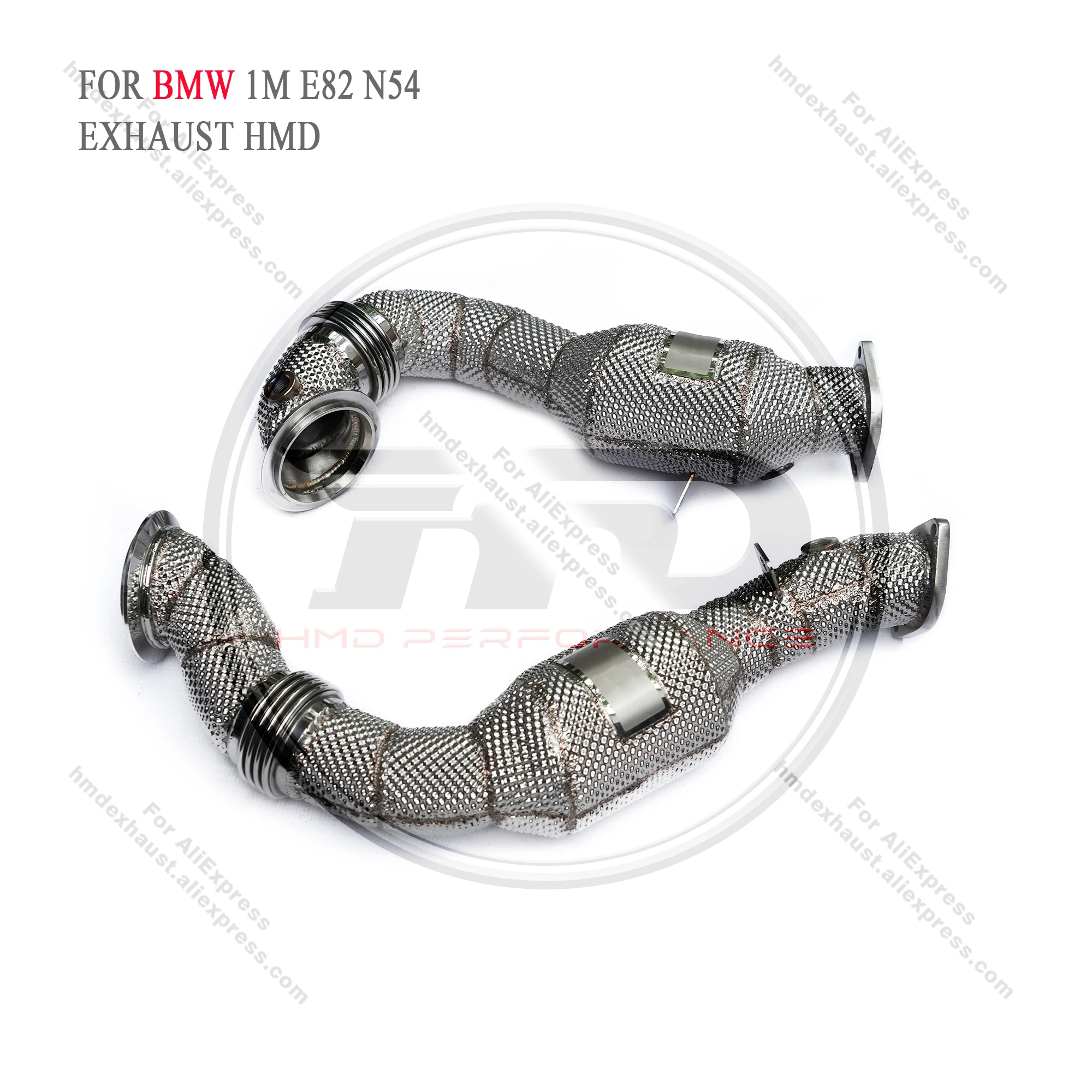 HMD رائجة البيع سبائك التيتانيوم أداء نظام العادم كامل العادم Catback لسيارات BMW 1M E82 N54 كاتم الصوت مع صمام السيارة