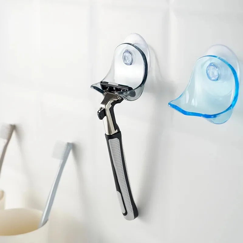 

1 Pc Shaver Toothbrush Holder Washroom Wall Men Shaving Shower Shelf With Sucker Suction Cup Bathroom Hook Razor Rack Hanger