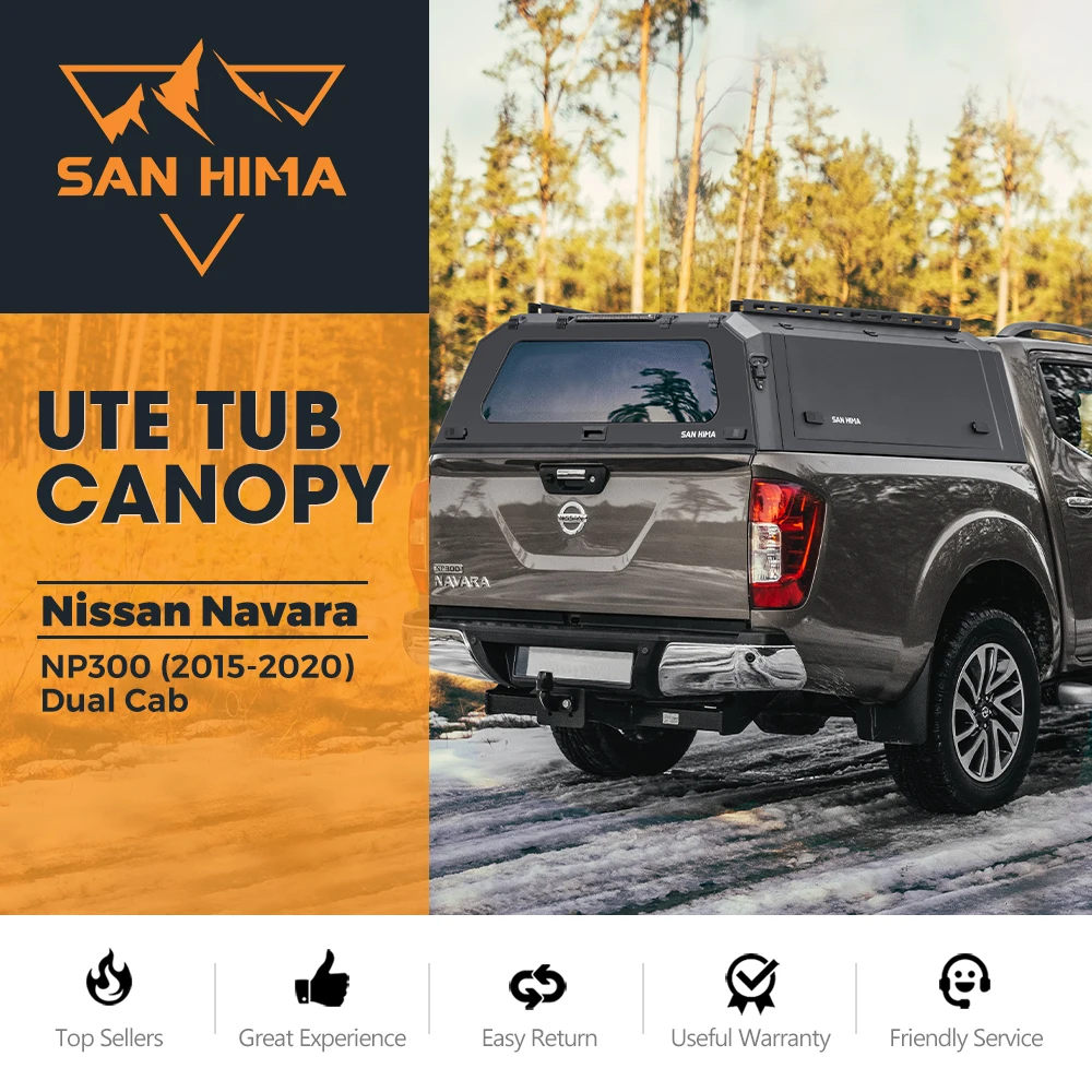 

SAN HIMA 4x4 Waterproof Aluminum Alloy Steel Pickup Hardtop Topper Truck Ute Tub Canopy for Nissan Navara NP300 2015-2020