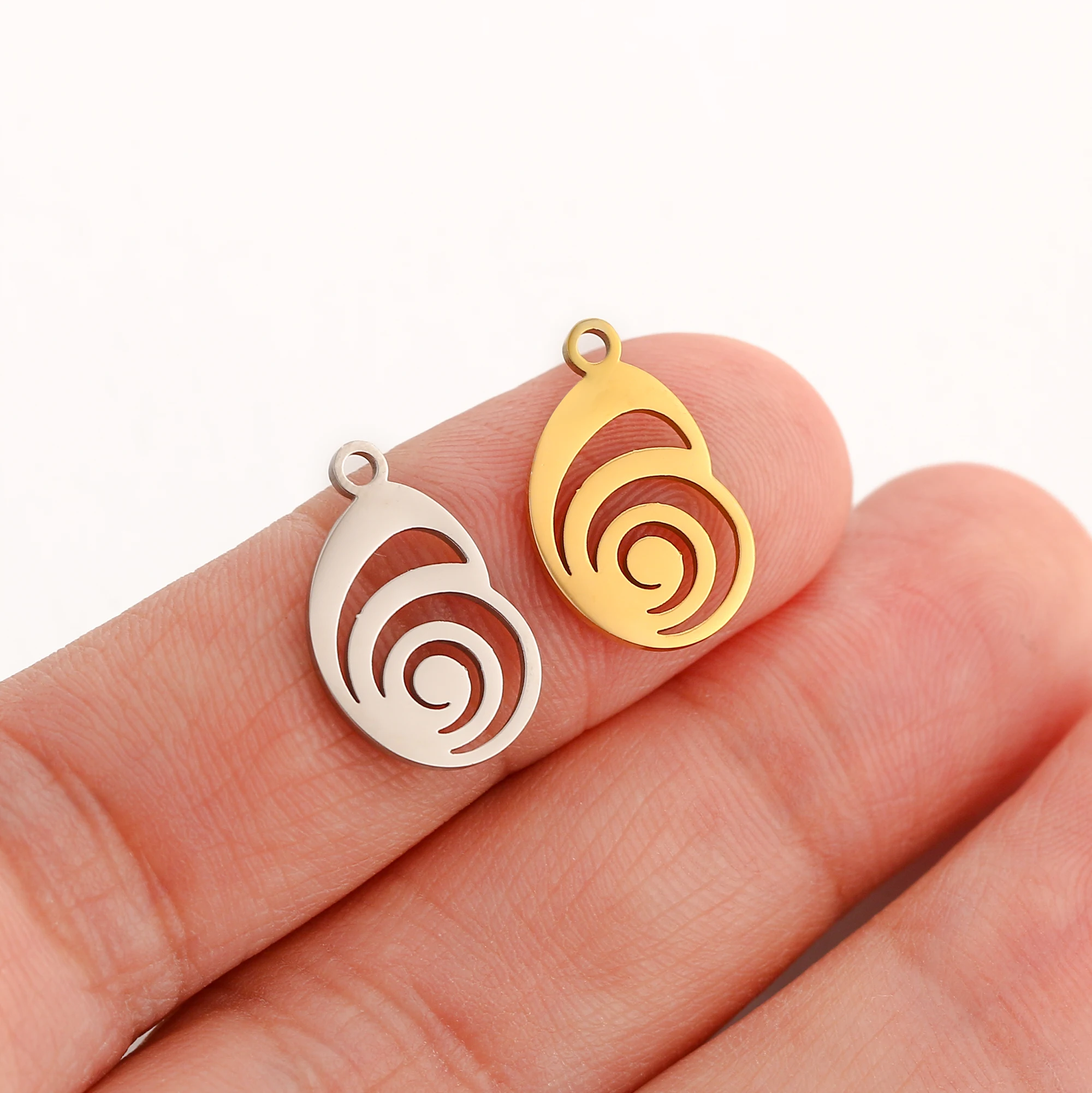 5 teile/los Gold Farbe Marine Tier Octopus Meer Fisch Conch Seestern Charms Edelstahl Anhänger Für Schmuck Machen Zubehör – Detail 15
