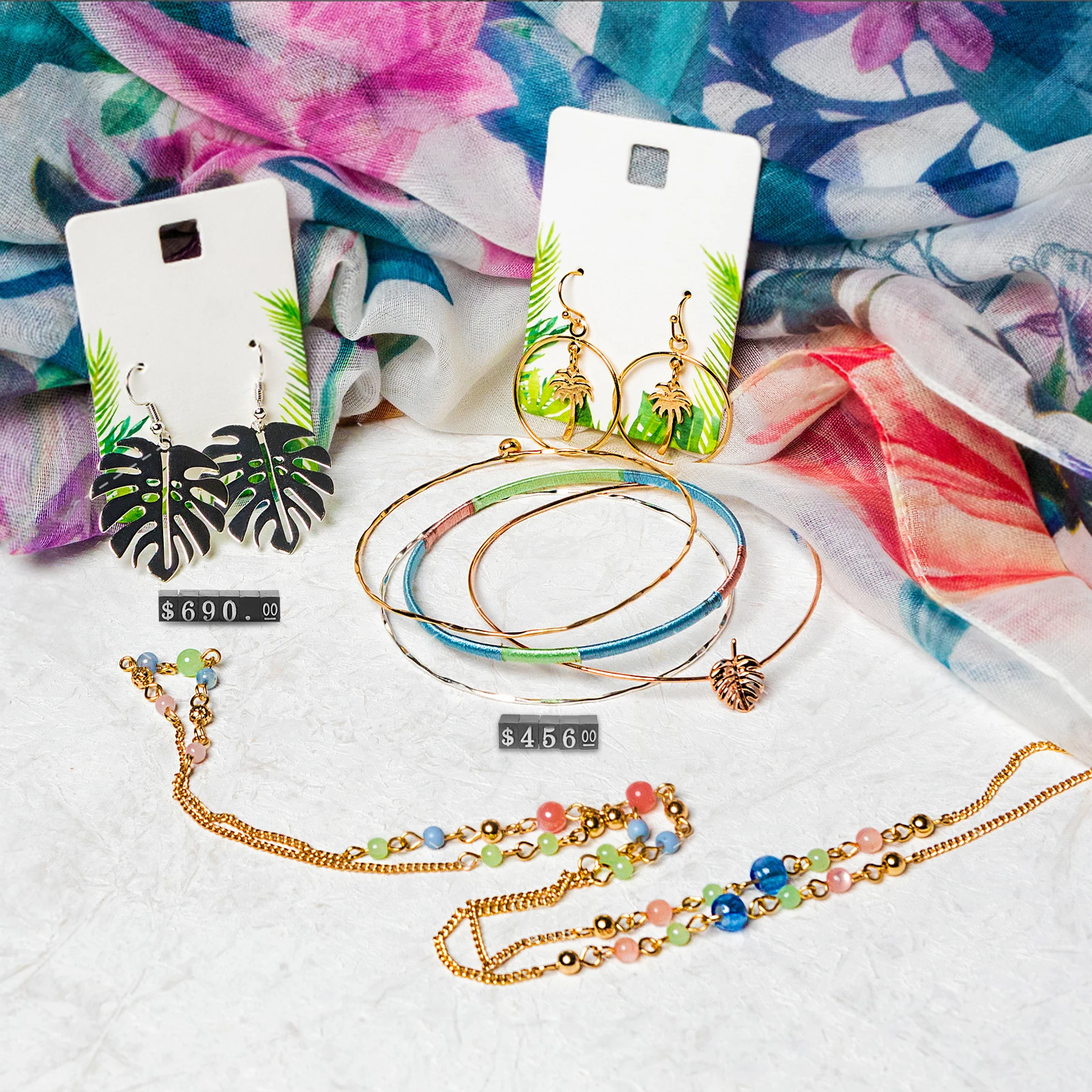 

3pcs Digital Price Display Blocks Adjustable Number Sticker Stand For Jewelry Retail Store Label Sign White