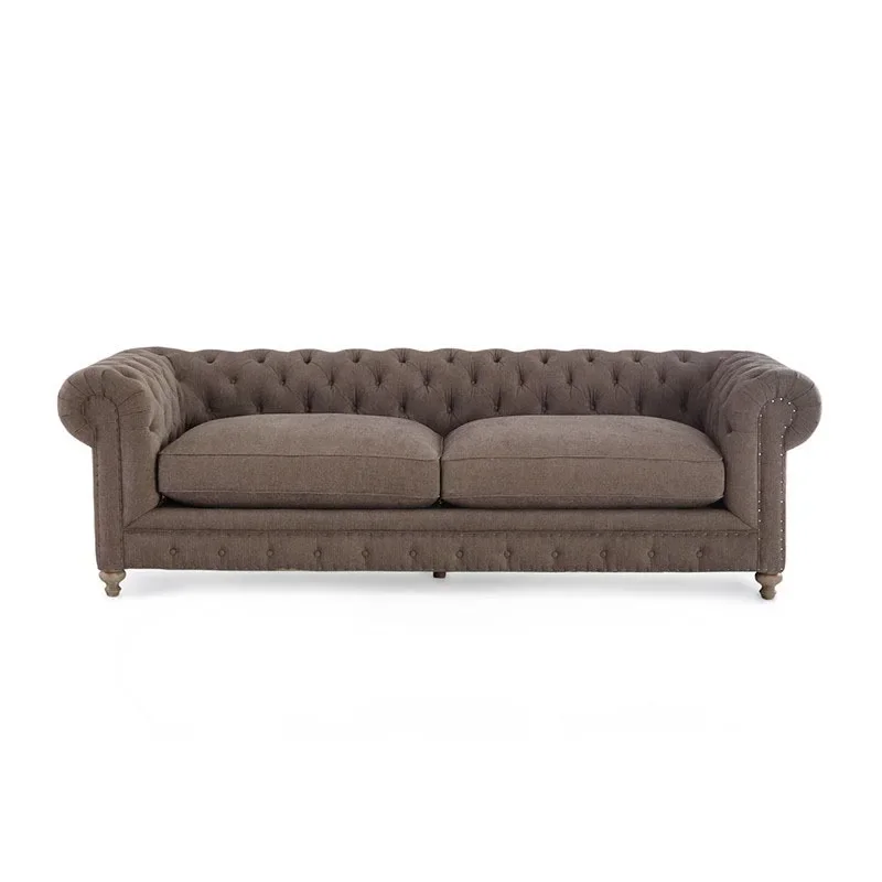 New modern light luxury living room Pibula buckle sofa, American rural small apartment Mediterranean pastoral style furniture