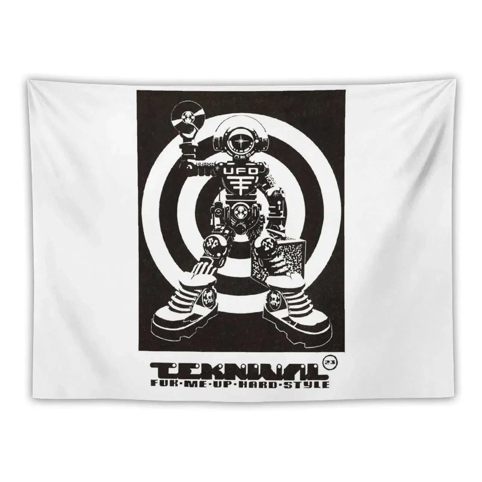 

Spiral tribe UFO Teknival flyer Tapestry Decoration Aesthetic House Decorations Tapestry