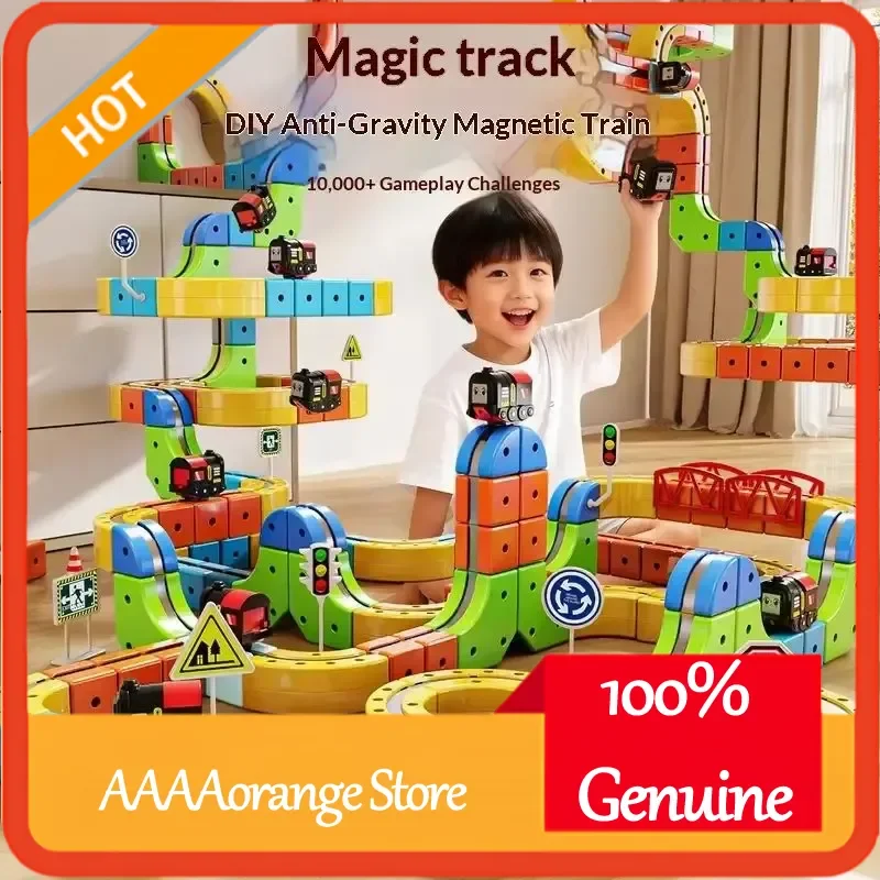 Magnetyczny pociąg na szynach, elektryczna zabawka z wymiennymi torami, innowacyjny prezent naukowy STEM zapobiegający grawitacji