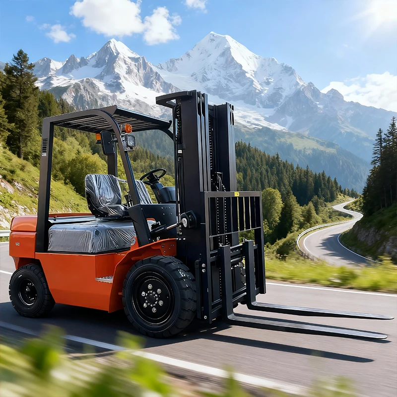 Tortai Factory 3 3.5 4 5 Ton Diesel Forklift Three/Two Stage Mast Solid/Pneumatic Tires for Container Handling Loading Unloading