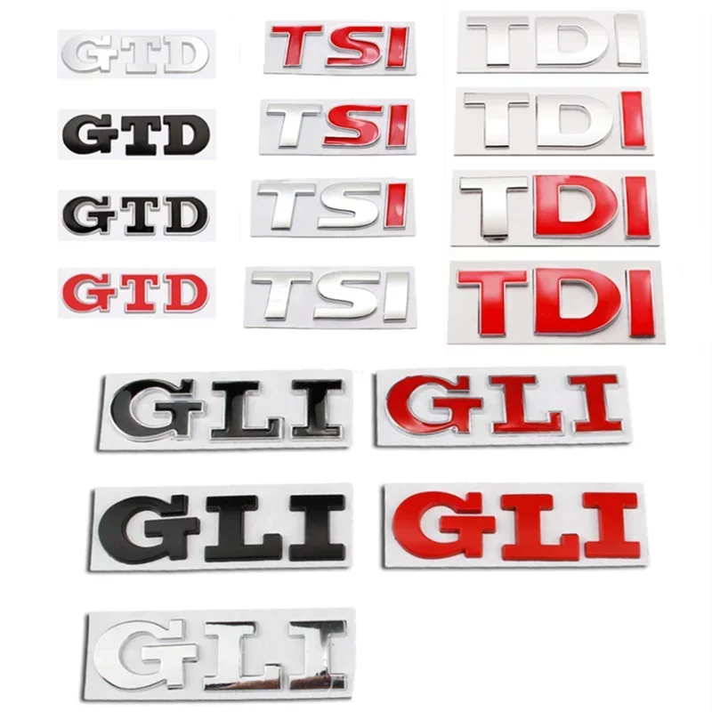 Emblema Metálico 3D TSI TDI GTD GLI para Maletero Trasero, Adhesivo para Auto, para VW Volkswagen Polo Golf Passat Jetta Scirocco MK4