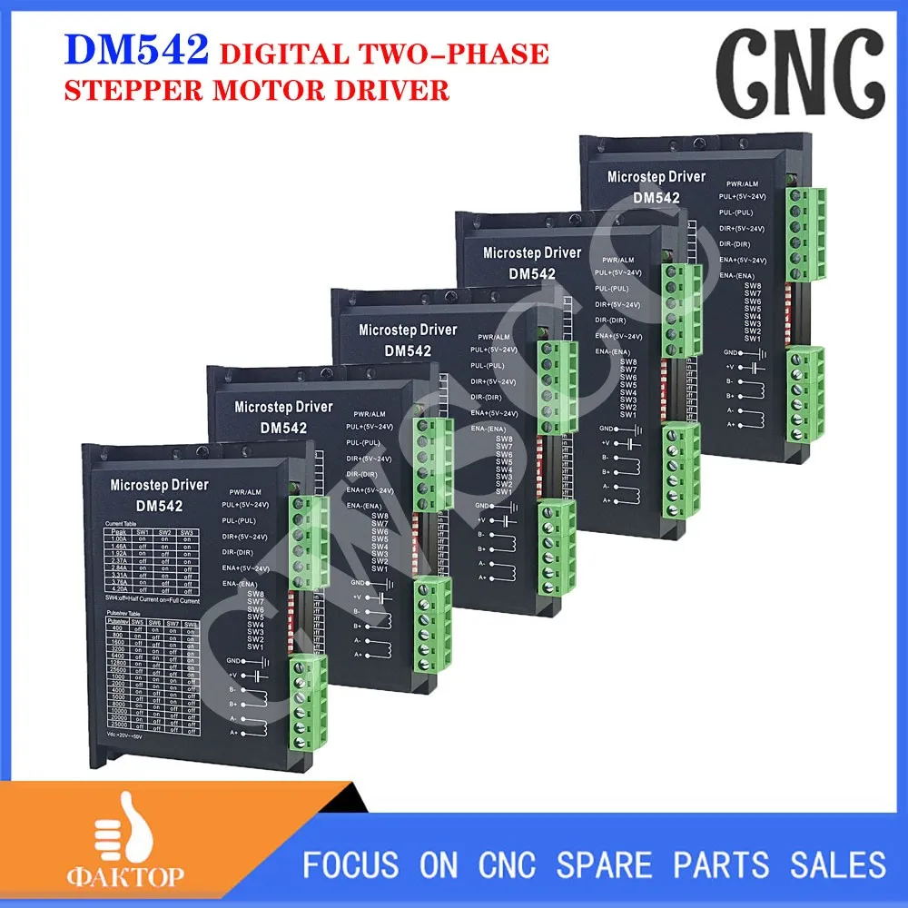 5Pcs DM542 2 Phase Digital Stepper Motor Driver for NEMA 17 23 34 Series Stepper Motor CNC Machine 3d Printer