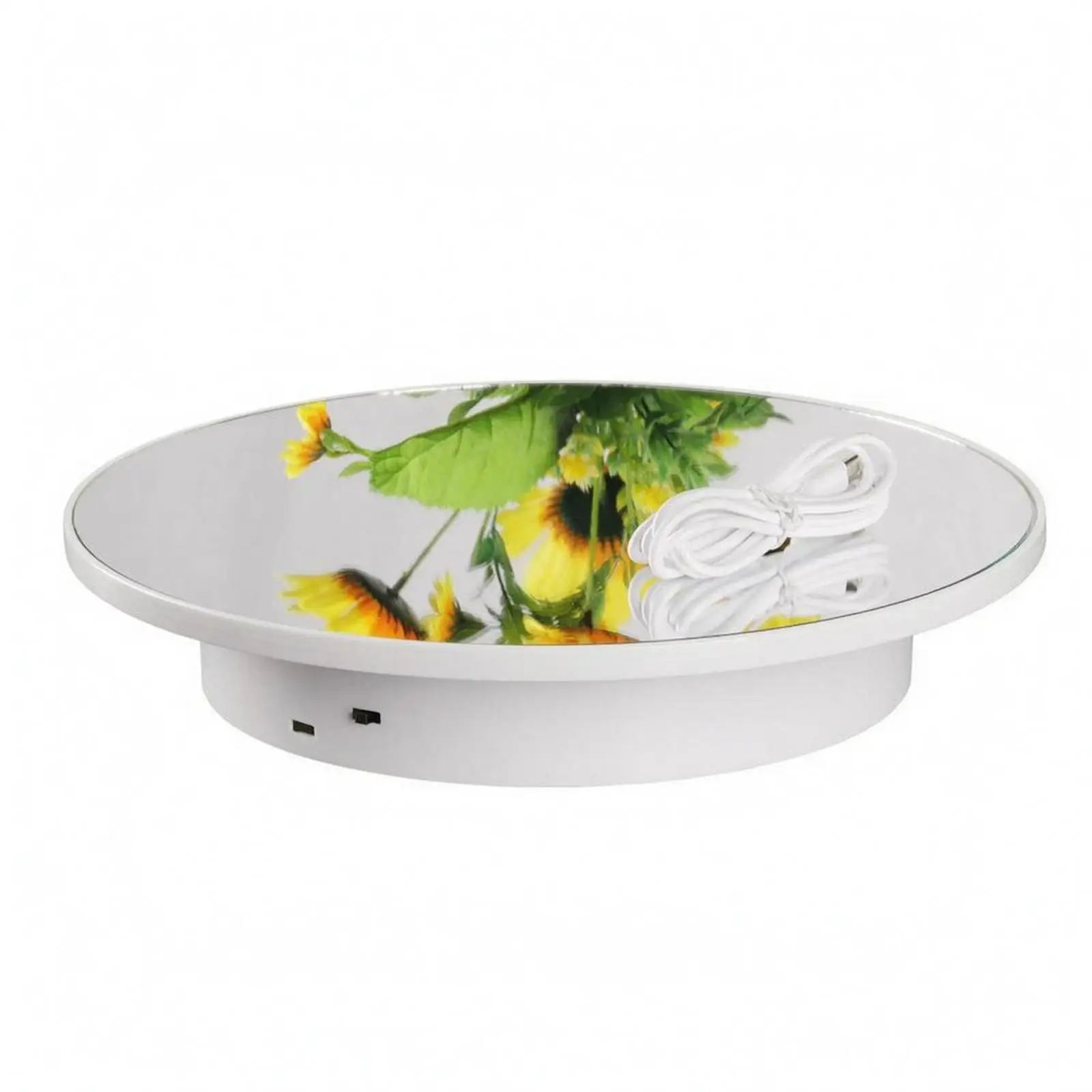 Electric Rotating Display Stand USB Powered Rotating Display Turntable Mirrored Top Mirror Turntable for Online Sellers,